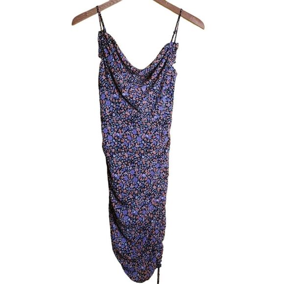 ASTR Cottagecore Ditsy Floral Ruched Midi Dress Small - Picture 2 of 11